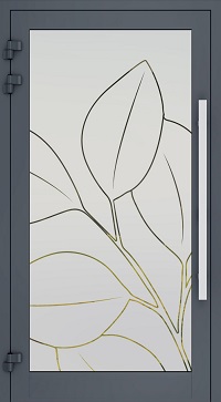 Haustür sandgestrahlt Glas 12