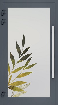 Haustür sandgestrahlt Glas 14