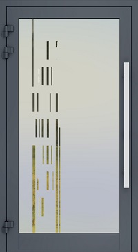 Haustür sandgestrahlt Glas 16