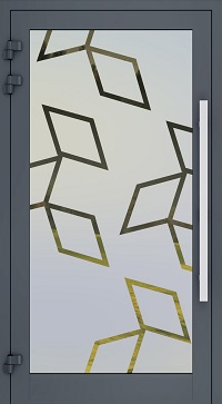 Haustür sandgestrahlt Glas 17
