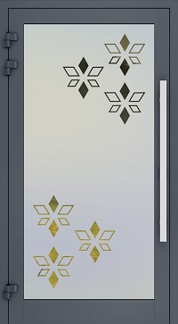 Haustür sandgestrahlt Glas 18