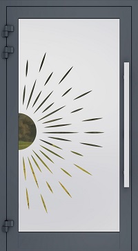 Haustür sandgestrahlt Glas 19