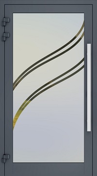 Haustür sandgestrahlt Glas 21