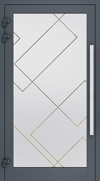 Haustür sandgestrahlt Glas 22