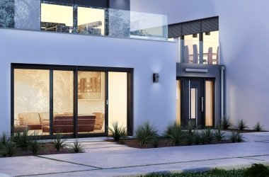 Haus mit Fenster und Türen in Anthrazit