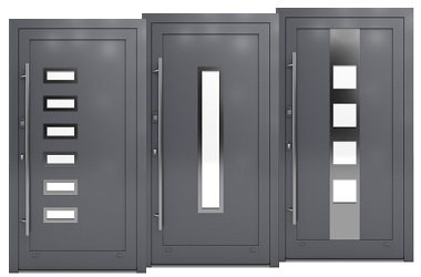 Aluminium voordeurmodellen in antraciet