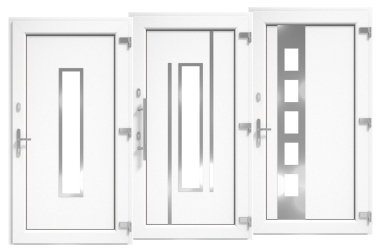 Kunststof voordeurmodellen in wit