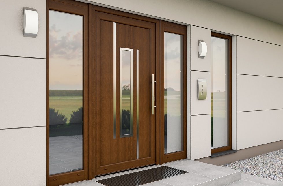 Voordeuren met zijlichten in bruin