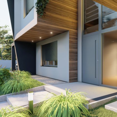 Alu-Haustür MB-86 Zuggriff KA1