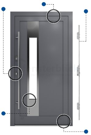 Alu Haustür Modell 12 in Anthrazit Vorteile
