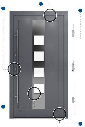 Alu Haustür Modell 18 in Anthrazit Vorteile