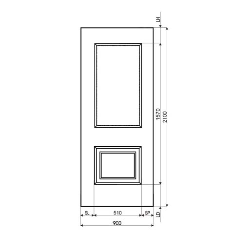Technische Zeichnung Haustür DV-110