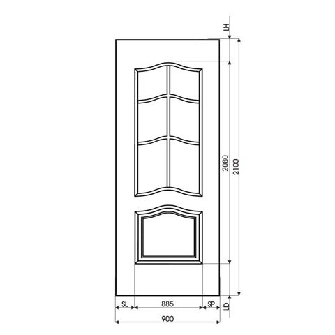Technische Zeichnung Haustür DV-118