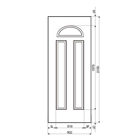 Technische Zeichnung Haustür DV-197
