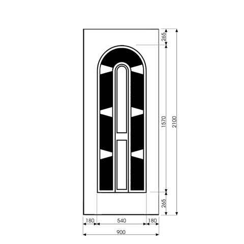 Technische Zeichnung Haustür DV-23