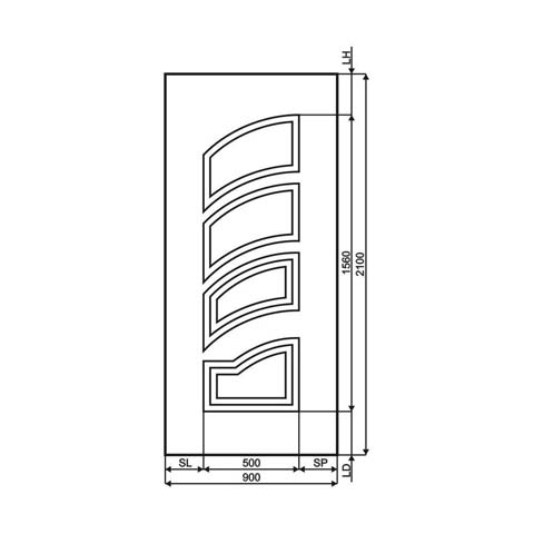 Technische Zeichnung Haustür DV-394