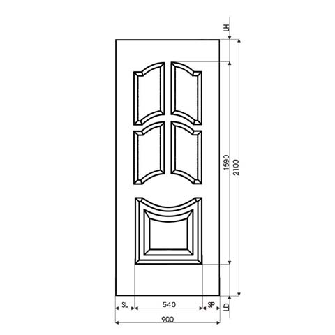 Technische Zeichnung Haustür DV-88