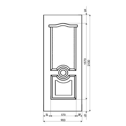 Technische Zeichnung Haustür DV-89