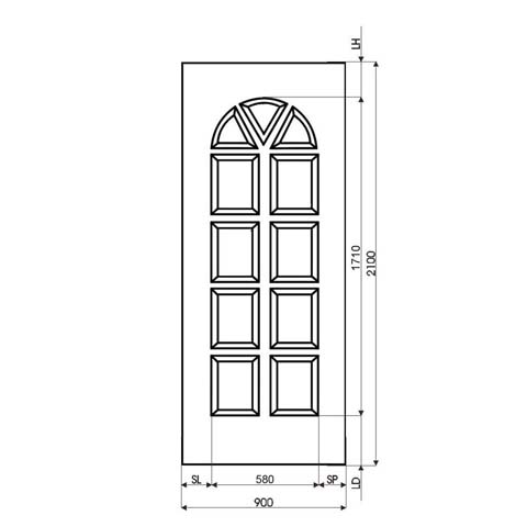 Technische Zeichnung Haustür DV-97