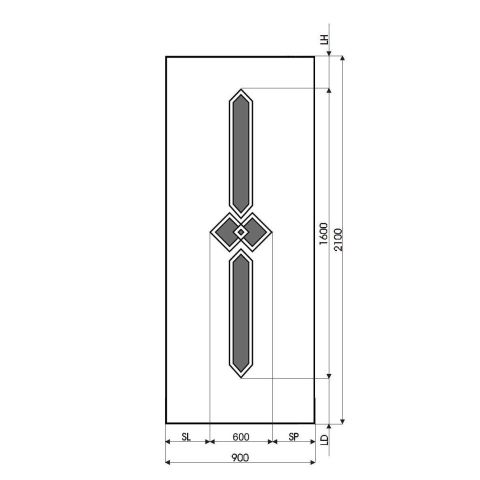 Technische Zeichnung Haustür DV-134