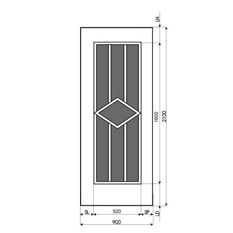 Technische Zeichnung Haustür DV-145