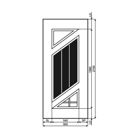 Technische Zeichnung Haustür DV-324