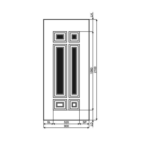 Technische Zeichnung Haustür DV-345