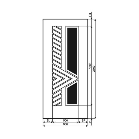 Technische Zeichnung Haustür DV-353