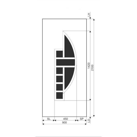 Technische Zeichnung Haustür DV-376