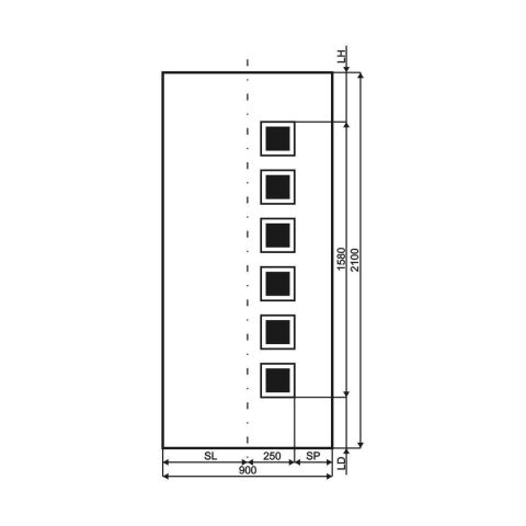 Technische Zeichnung Haustür DV-388
