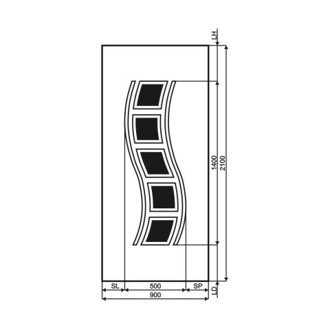 Technische Zeichnung Haustür DV-392