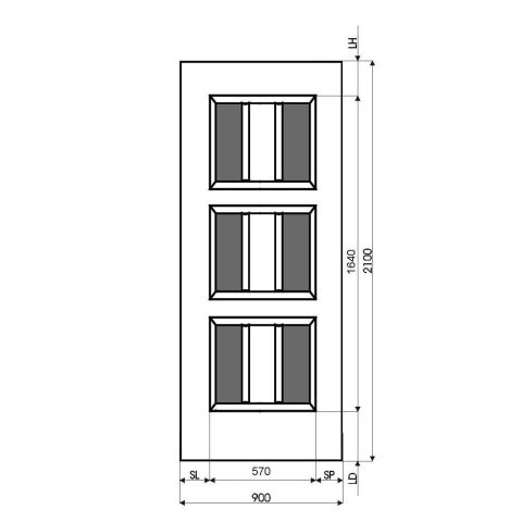 Technische Zeichnung Haustür DV-60