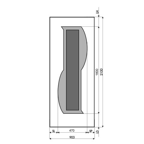 Technische Zeichnung Haustür DV-172