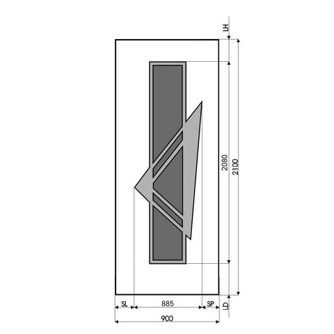 Technische Zeichnung Haustür DV-173