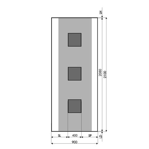 Technische Zeichnung Haustür DV-175
