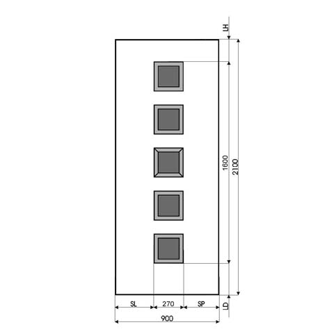 Technische Zeichnung Haustür DV-178
