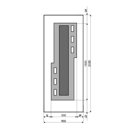 Technische Zeichnung Haustür DV-181