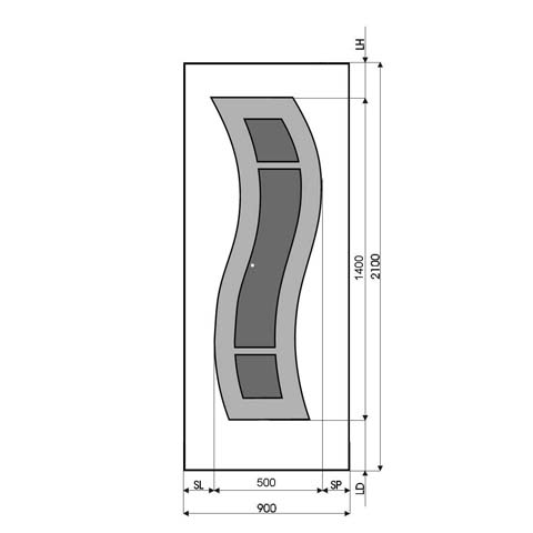 Technische Zeichnung Haustür DV-183