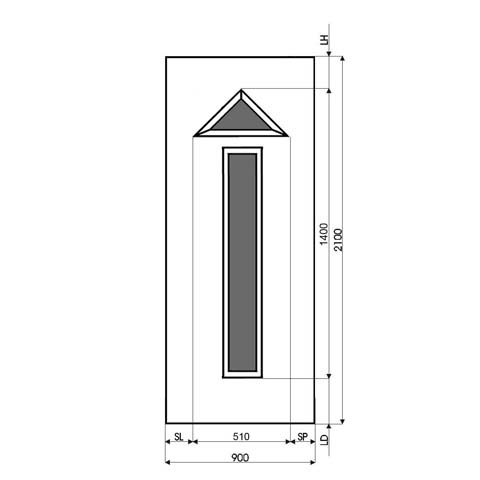 Technische Zeichnung Haustür DV-185