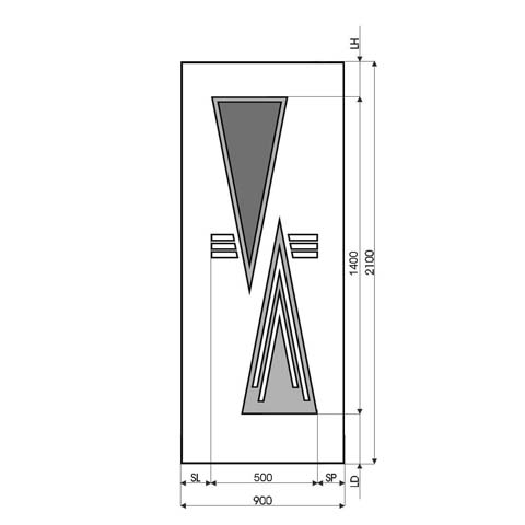 Technische Zeichnung Haustür DV-186