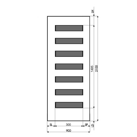 Technische Zeichnung Haustür DV-205