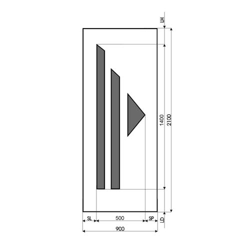 Technische Zeichnung Haustür DV-206