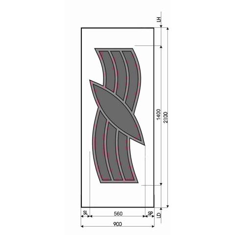 Technische Zeichnung Haustür DV-215