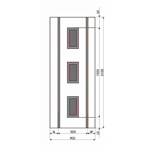 Technische Zeichnung Haustür DV-216