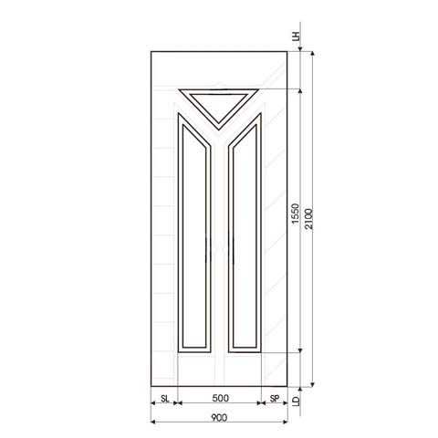 Technische Zeichnung Haustür DV-222