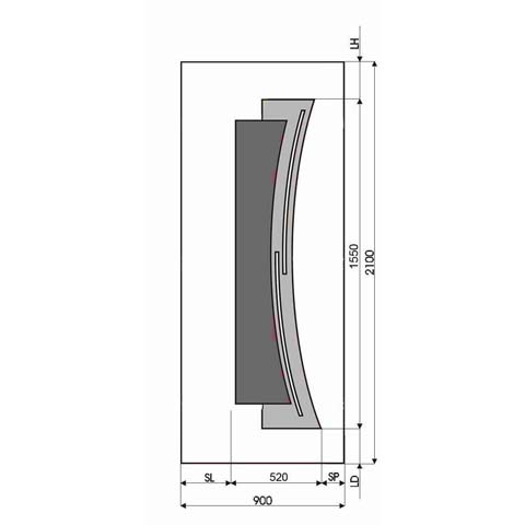 Technische Zeichnung Haustür DV-229