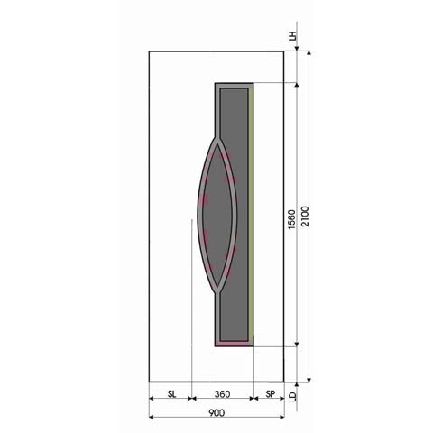 Technische Zeichnung Haustür DV-230