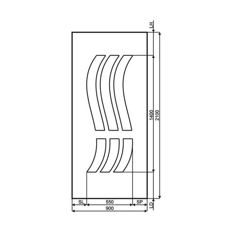 Technische Zeichnung Haustür DV-232