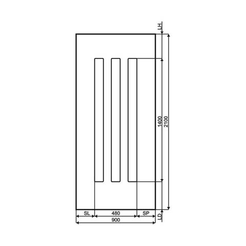 Technische Zeichnung Haustür DV-233