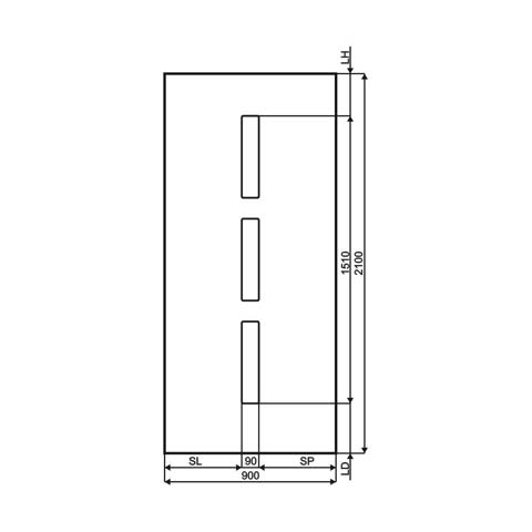 Technische Zeichnung Haustür DV-235